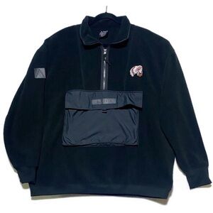 Black Half-Zip Men's Sweater with Pocket / Indian Chief Pullover Hoodie